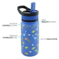 thumbnail image 4 of DweIke Kids Water Bottle with Straw Lid ,Bottle Holder and Adjustable Strap, Reusable Tumbler for Toddlers, Girls, Boys, 14oz, Dinosaur, 4 of 11