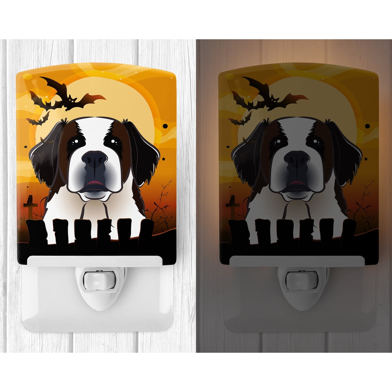 Carolines Treasures Halloween Saint Bernard Ceramic Night Light 6x4x3 multicolor
