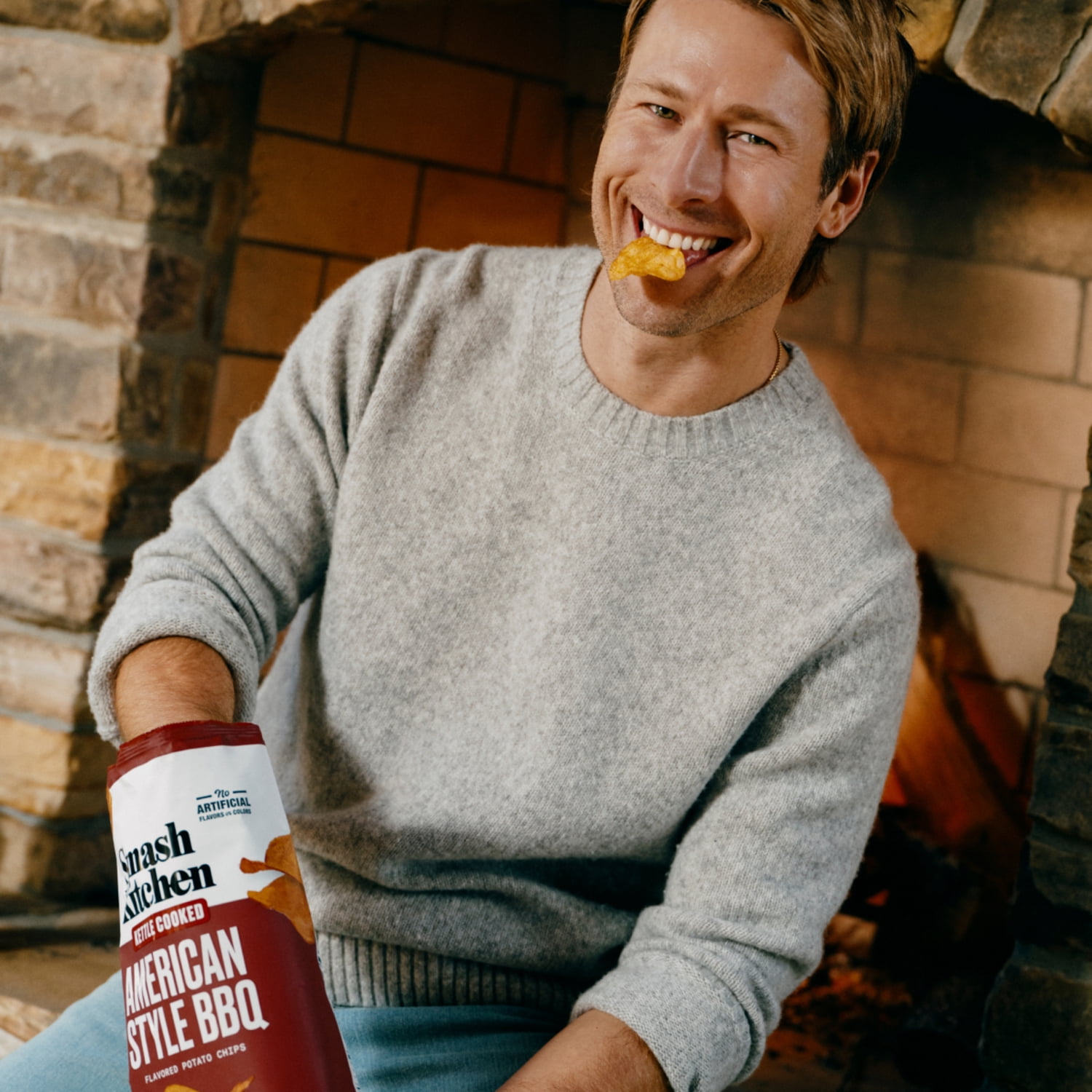 (6 pack) Smash Kitchen American Style BBQ Non-GMO Kettle Chips, 6 oz