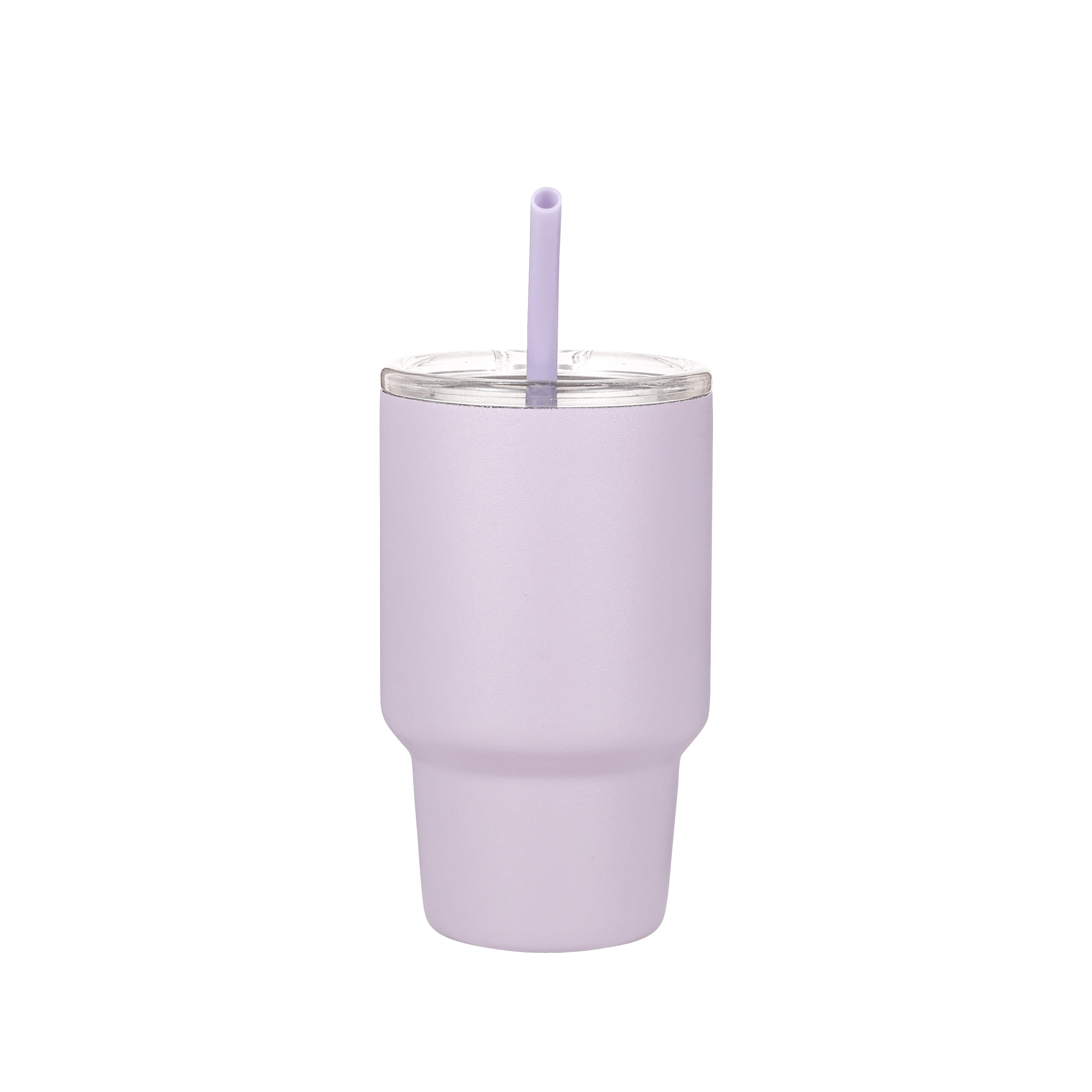 Mainstays 4oz Stainless Steel Double - Walled Insulated Tumbler with Straw, Purple