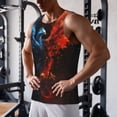 thumbnail image 5 of Daiia Red And Blue Fire Bird Printed Men's Quick Dry Fit Muscle Tank Top Slim-Fit Tank Workout Tank Top Lightweight Sports Tank Top-Medium, 5 of 7