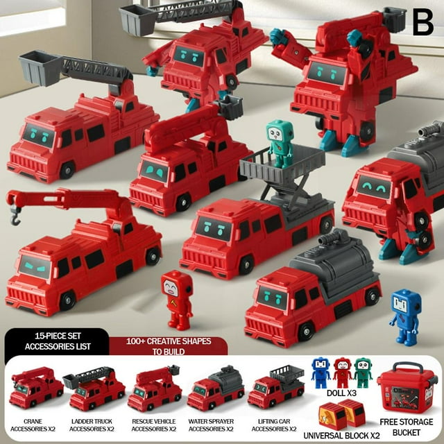 Ensemble de Jouets Modulaires avec Boîte de Rangement, Magnétisme