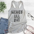 thumbnail image 2 of Memes All Day Tank Top, Ladies Racerback Tank Top, Meme Tank, Millenial Tank, Tumblr Instagram Twitter Tank, Silver Gray, Large, 2 of 3
