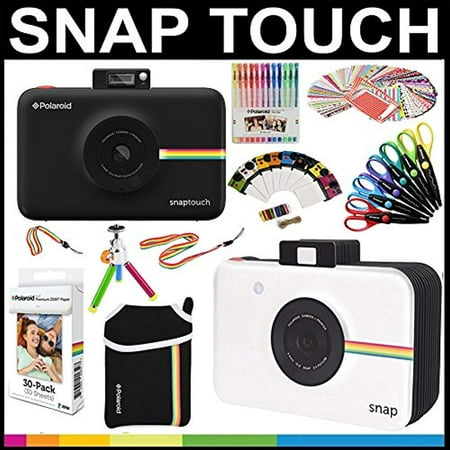 Epoxy Stickers Photo Gems - Polaroid Snap Touch Instant Camera Gift Bundle + ZINK Paper (30 Sheets) + Snap Themed Scrapbook + Pouch + 6 Edged Scissors + 100 Sticker Border Frames + Gel Pens + Hanging Frames + Accessories