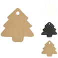 thumbnail image 2 of fashionhome 100pcs Christmas Tree Shape Hang Tag small tree shape paper tags Solid Color DIY Crafts Gift Wrapping Paper Labels - Black, 2 of 9