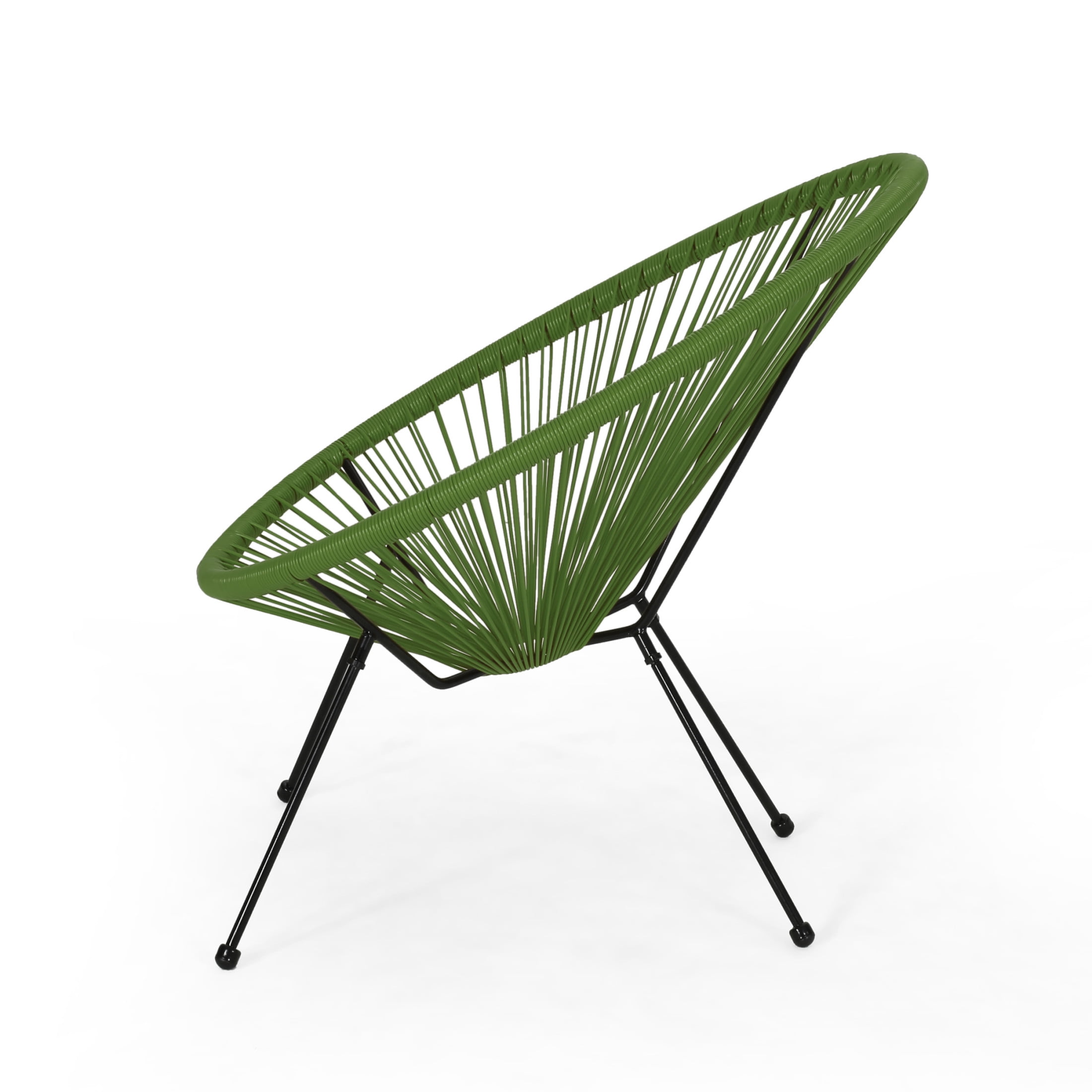 Christopher Knight Home Outdoor Hammock Weave Chair with Steel Frame, Green, Set of 2