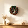 thumbnail image 6 of Kokovifyves 40cm Xmas Wreath for Front Door, 16 Inch Pine Cone Hanging Garland with Bows and Shiny Ornaments for Home Wall Holiday Decor, 6 of 7
