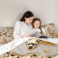 thumbnail image 5 of Homewish Stars Print 2pcs Bedding Comforter Set For Children Teens Adults,Bling Golden Glitter Twin Comforter Sets,Animal Leopard Print Breathable Bedding Set,Super Cozy Room Decor,Reversible, 5 of 8