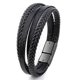 thumbnail image 4 of Pulsera para hombre, estilo vintage, multicapa, de cuero trenzado, hecha a mano, con cuerda envolvente, regalo para hombre, 1 unidad, 21 cm., 4 of 4