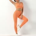 thumbnail image 4 of SWSMCLT Women's 2 Piece Outfits Crop Tank Tops and Athletic Workout 2Pcs Sexy Lounge Sets High Waisted Leggings Yoga Set Seamless Sporty U Neck Activewear Orange Small, 4 of 5