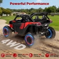 thumbnail image 3 of Wisairt 24V Ride on Toys 4WD Ride on Cars with Remote Control, 2 Seater Electric Car for Kids, Power Car Wheels, UTV w/ 4 Motors, Music, Lights, 3 Speeds, Red, 3 of 11