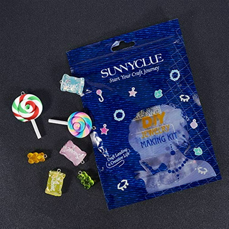 1 Box 42Pcs Sweet Candy Charms Lollipop Gummy Bear Resin Slime