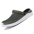 thumbnail image 2 of Men Slipper Colorblock Clogs Lightweight Eva Casual On Clogs Flops Hollow Casual Couple Beach Unisex Out Sandal Flip Men Shoes'S Rain Shoes Green CN:43/US:9.5, 2 of 9