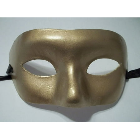 Gold Venetian Mask Masquerade Mardi Gras Party Costume Paper Mache