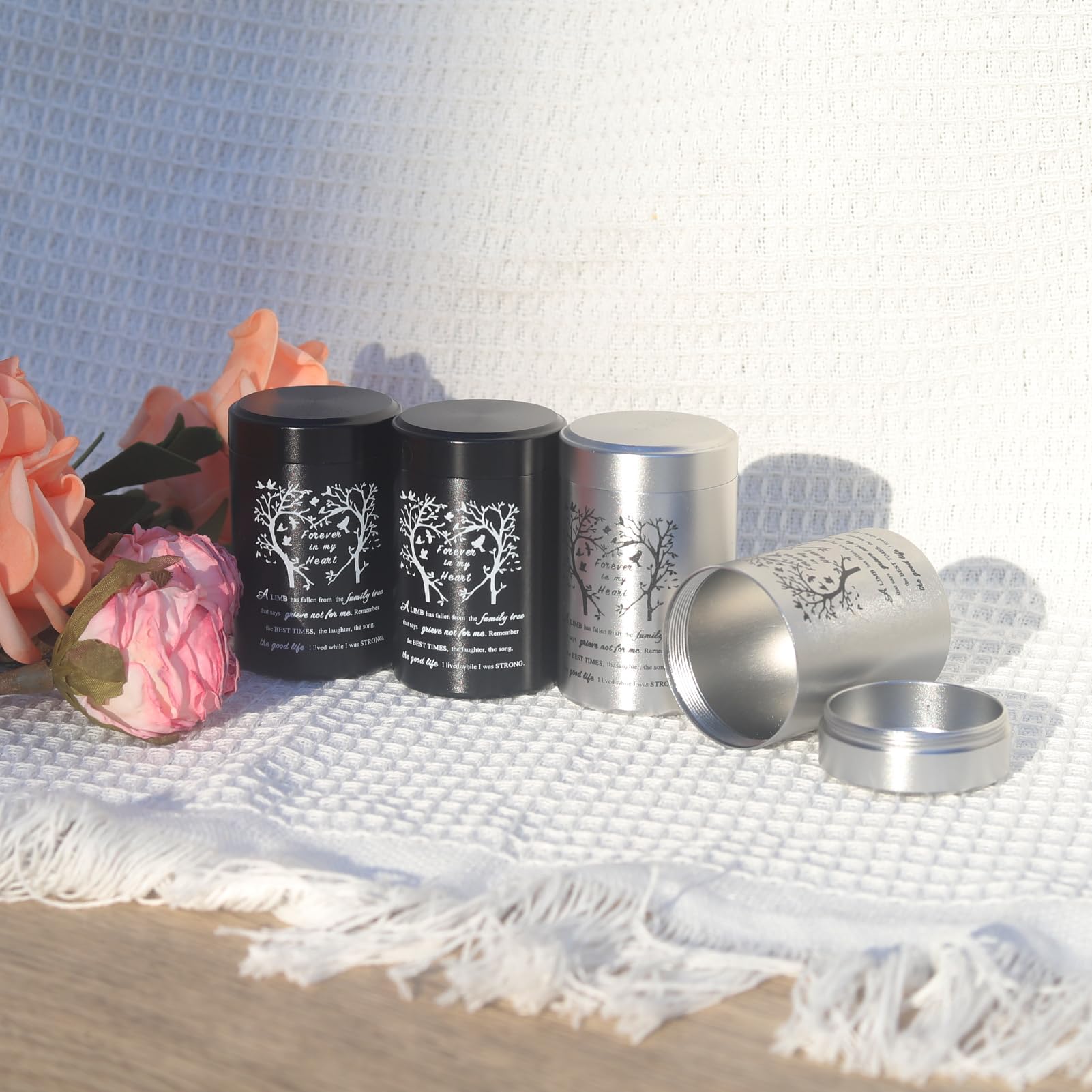 Small Urns for Human Ashes Set of 8 Mini Urn for Ashes 3 inches Keepsake Urns for Ashes for Sharing Small Keepsake Urns Memorial Ashes Holder-Heart Tree