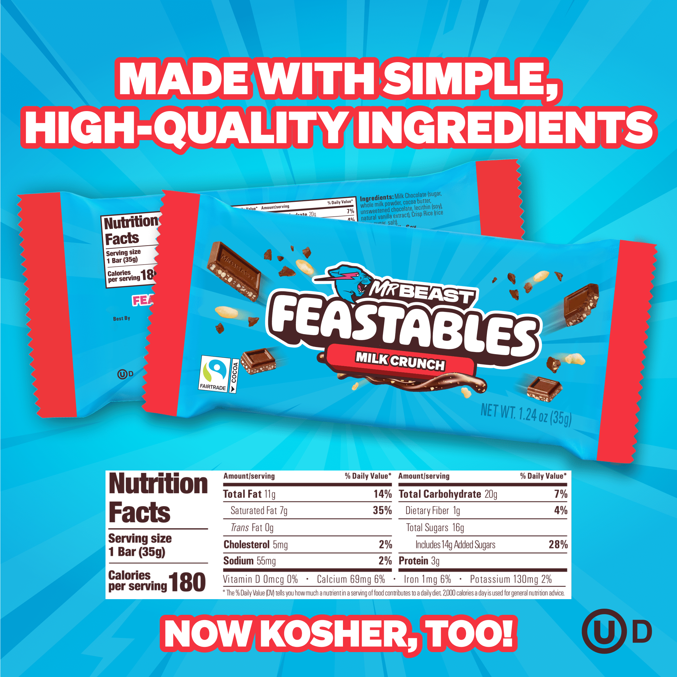 Feastables MrBeast Milk Chocolate Crunch Bar