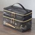 thumbnail image 6 of Travel Toiletry Bag Cosmetic Pouch Durable Large Opening Dustproof Portable Waterproof Cosmetic Storage Bag Clear Cosmetic Bag for Gym B, 6 of 9