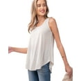 thumbnail image 2 of URBAN DAIZY Women's Casual Sleeveless Top Scoop Neck Round Hem Loose Fit Flowy Tunic Basic Tank T Shirt UD02_T21074 Oatmeal M, 2 of 6