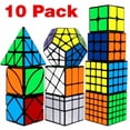 thumbnail image 1 of Speed Cube Set, Cube Bundle 2x2 3x3 4x4 5x5 Pyramid Megaminx Skew Mirror Ivy Windmill Sticker Magic Cube Collection - Puzzles Cube Toys Gift for Kids and Adults Set of 10, 1 of 7