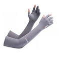 thumbnail image 4 of Summer men's and women's sunscreen UV protection arm lengthened driving running riding fishing Dew two-finger gloves, 4 of 5