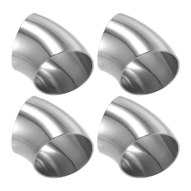 Unique Bargains 4 Pcs OD 2 Inch 45 Degree SS304 Stainless Steel Exhaust Elbow Pipe for Car Modified Exhaust System
