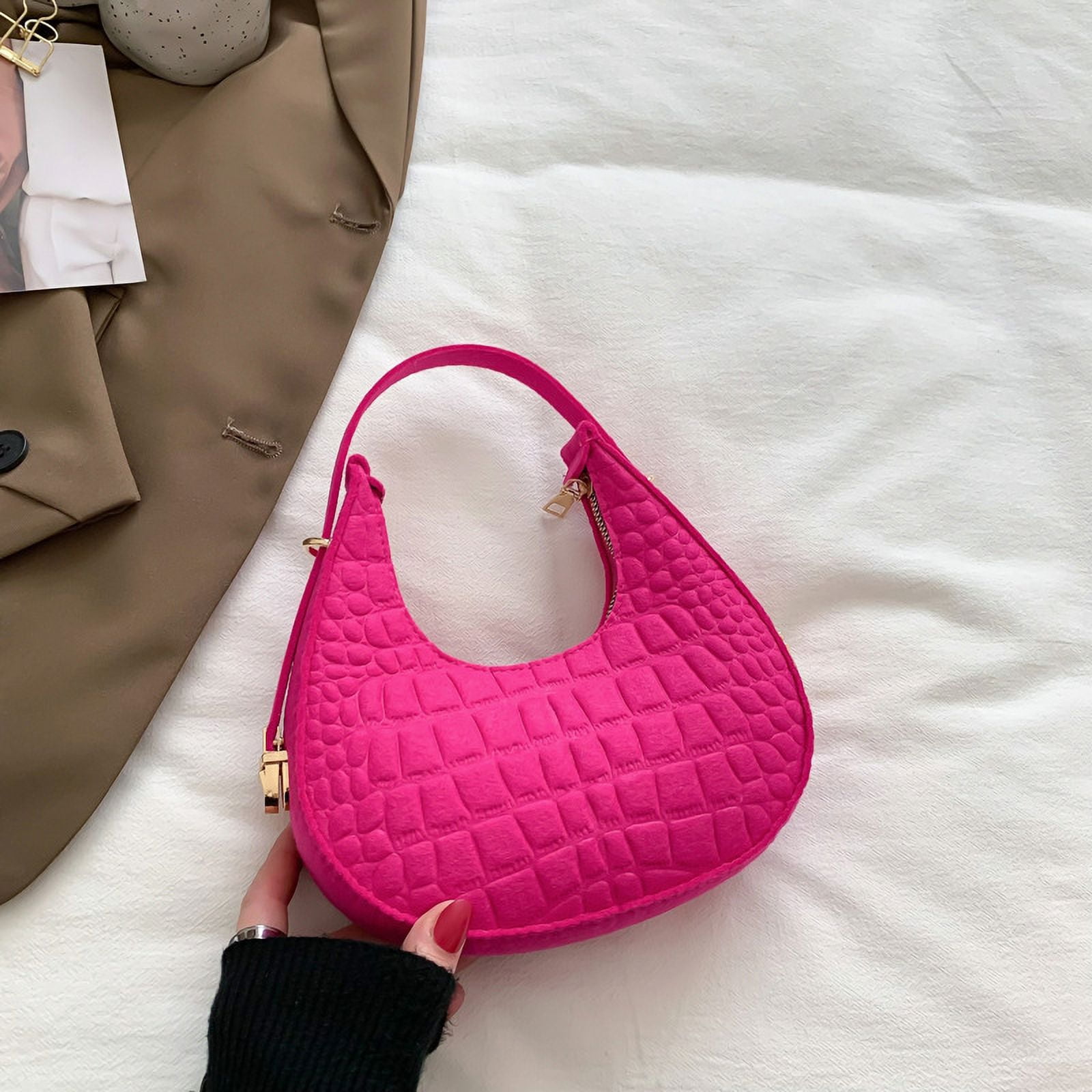 Cotton Quilted Fashion Underarm Bag Designer Large Capacity Armpit