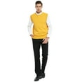 thumbnail image 5 of Toptie Men's Business Sweater Vest Cotton Jumper Top-Yellow-L, 5 of 7