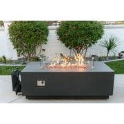 AMS Fireplace Creations 66" Dark Gray Sedona Fire Pit Table w/ Pullout Propane Tank Drawer