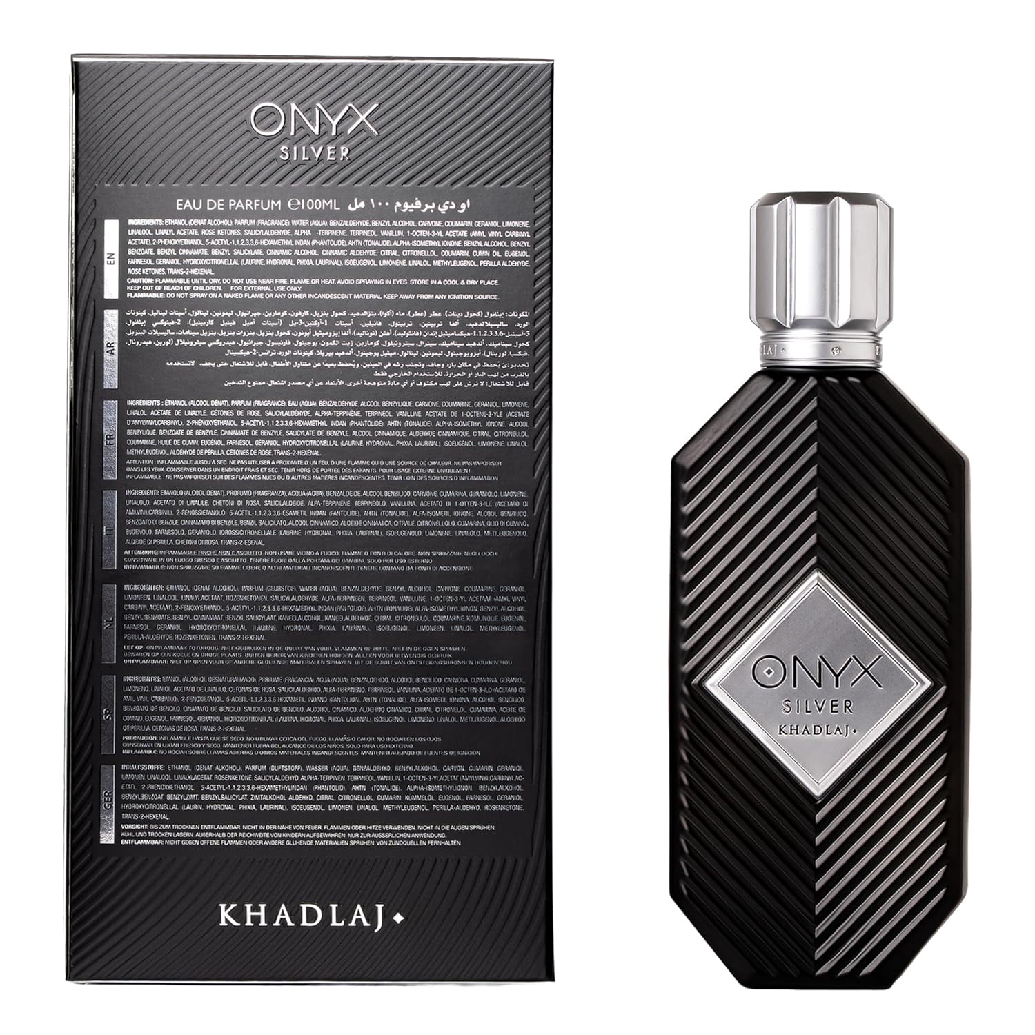 Khadlaj Onyx Silver – Eau de Parfum Spray Long-Lasting Fragrance