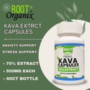 Root Organix 70% Kava Extract 500mg Capsules 60ct