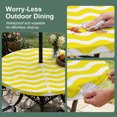 thumbnail image 5 of Round Outdoor Tablecloth with Umbrella Hole and Zipper, Yellow Moire Tablecloth with Elastic Waterproof, Water Ripple Stripe Farmhouse Patio Table Covers for 36" - 44" Picnic Pool Tables, 5 of 9