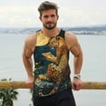 thumbnail image 6 of Gukieu Leopard Reading Tarot Cards Print Men's Quick Dry Fitness Vest, Round Neck Sleeveless Fitness Bodybuilding Top-XX-Large, 6 of 7