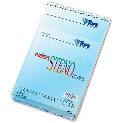 6x9 TOPS Products Steno Book 80 Sheets/PD Gregg Rule 12/Pack White TOP8020 