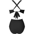 thumbnail image 6 of Women's One Piece Swimsuits Tummy Control Bathing Suit for Women Cutout High Waisted Bathing Suit Tie Back Monokini Swimsuit, 6 of 8
