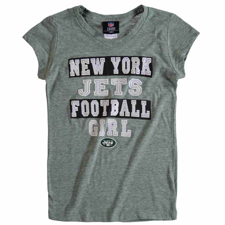 New York Jets 5th & Ocean by New Era Girls Youth Football Girl Tri-Blend V-Neck T-Shirt -