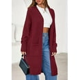 thumbnail image 5 of PRETTYGARDEN Women's Long Cardigans Fall Oversized Long Sleeve Open Front Lightweight Sweaters Knit Winter Coats, 5 of 9