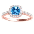 thumbnail image 2 of Aonejewelry 1.10 Ct. Ttw Diamond and Cushion Shaped Blue Topaz Ring in 10K Rose Gold, 2 of 4