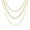 Round Pendant, variant on LuLiaMenton Goldtone Triple Layered Necklace, CZ Heart Pendant Stacked Chain