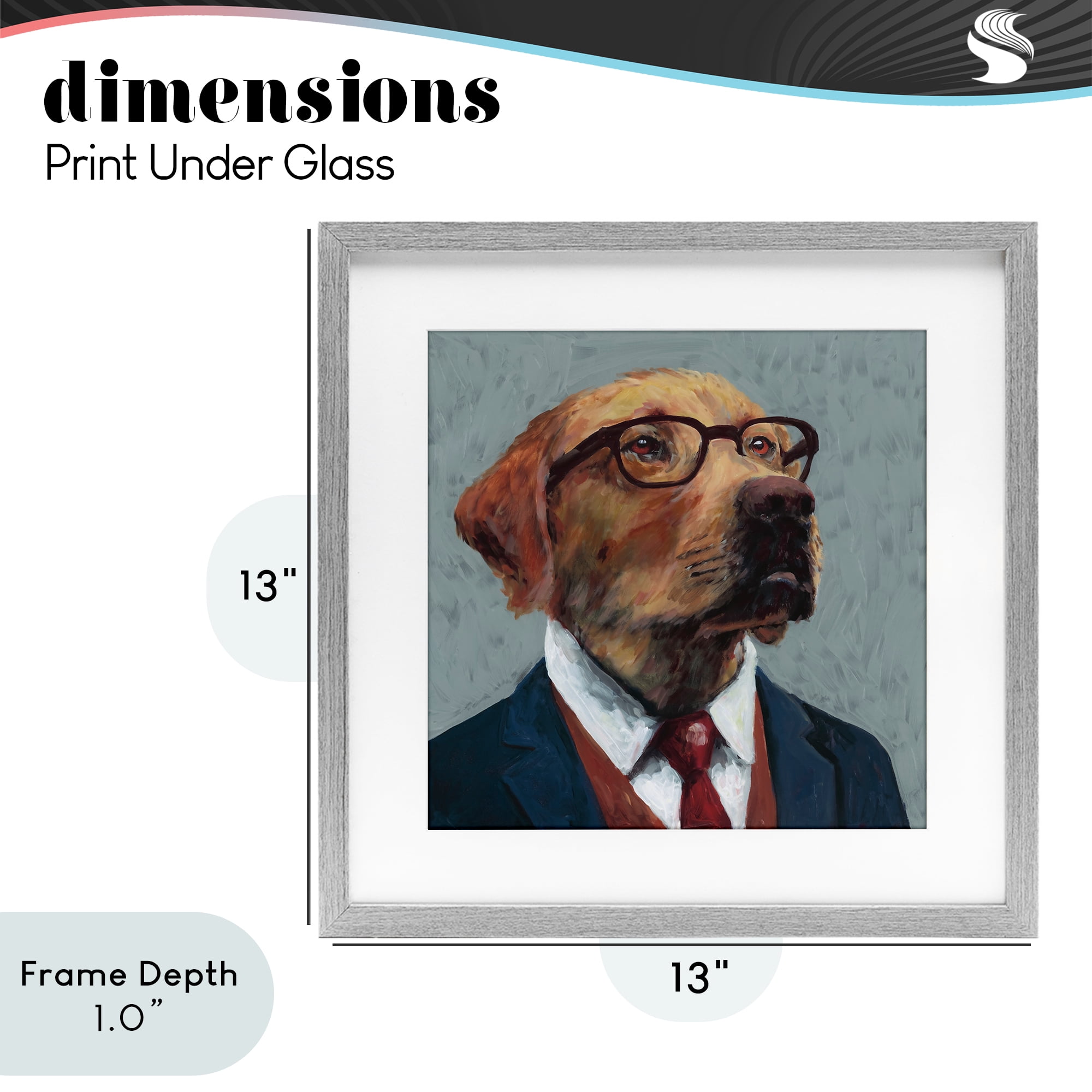 Stupell Industries Bark Kent Portrait Gray Framed Print Under Glass, design by Studio Bautista