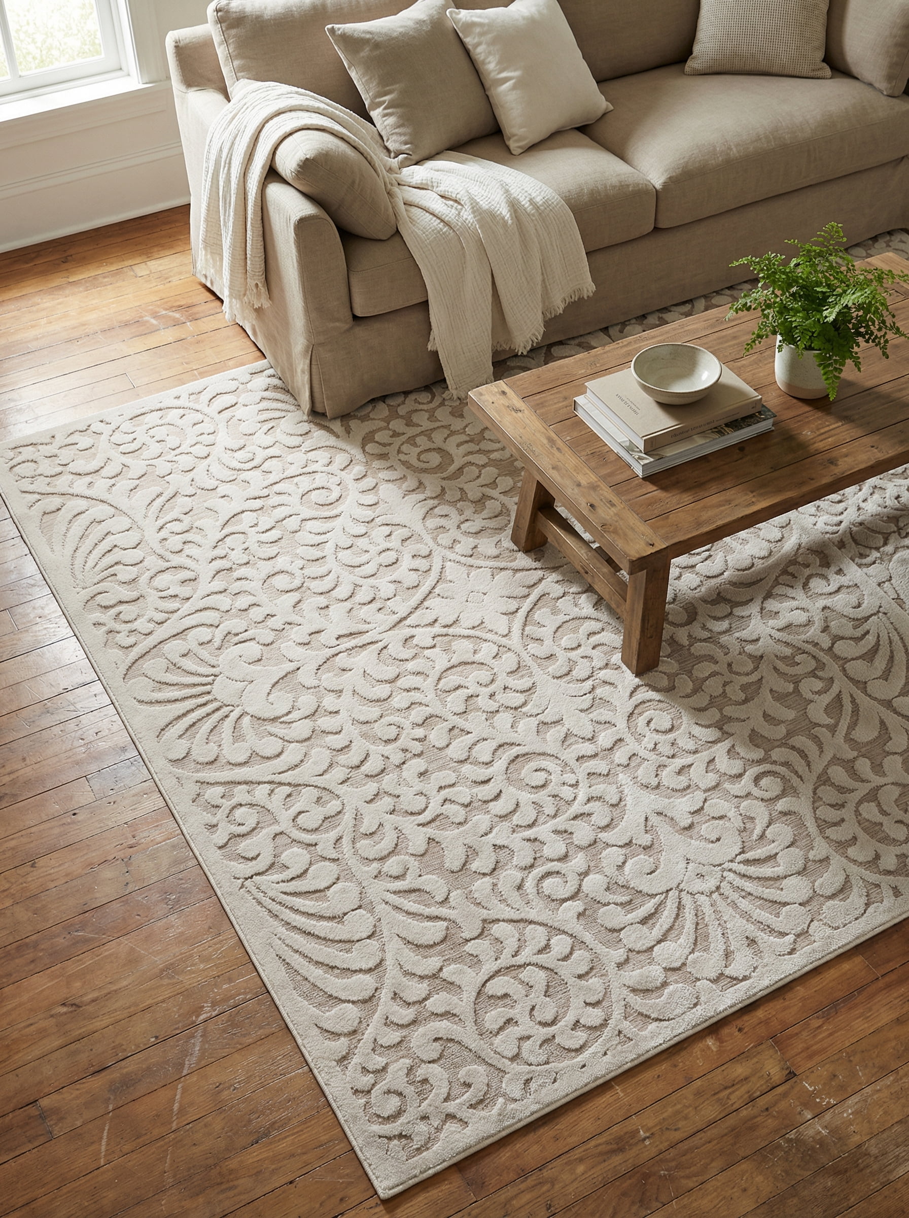 My Texas House Bluebonnets Area Rug, Driftwood, 5 ft 1 in x 7 ft 3 in