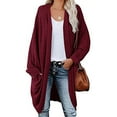 thumbnail image 1 of LOVZFMLL Cardigan pour Femmes Manches Longues Décontracté Patchwork Rayé Long Cardigan Haut Blouse Manteau, 1 of 6