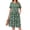 Green-Floral, variant on WellSize Plus Size Dresses for Women Summer Crew Neck Short Sleeve Sundresses Casual Beach Midi Dresses with pockets