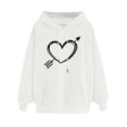 thumbnail image 2 of ZVNAΖH Womens Hoodies Clearance Pullover Sweatshirt with Pockets Love Heart Graphic Sweatshirt, Valentine's Day, Gifts for Women, 2 of 4