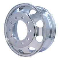 Truck wheels with a size of 22.5x8.25 and a Kenworth stylized design featuring 10 holes