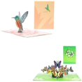 thumbnail image 1 of Set of 2 cute hummingbird butterfly pop-up cards, 13 x 18 cm - 3D greeting card, cards for mom, thinking of you, love card., 1 of 5