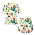 thumbnail image 5 of Naloa Floral Vintage Women's Short-Sleeved Pajama Set, Loungewear, Summer pajamas, Breathable Cozy - Medium, 5 of 9