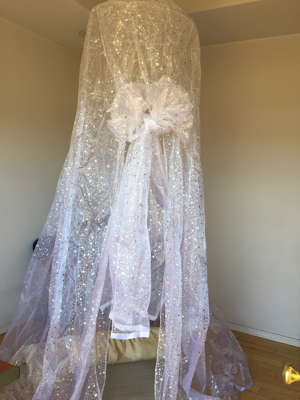 OctoRose Deluxe Organza Sparkle Tastic Princess Bed Canopy ( 60x250x1000cm ) Fit Crib, Twin, Full, Queen, King Bed