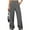 Dark Gray, variant on Women Wide Leg Pants Loose High Waist Trousers Black L Baggy Pants with Pockets Casual Comfy Streetwear Punk Trousers for Women