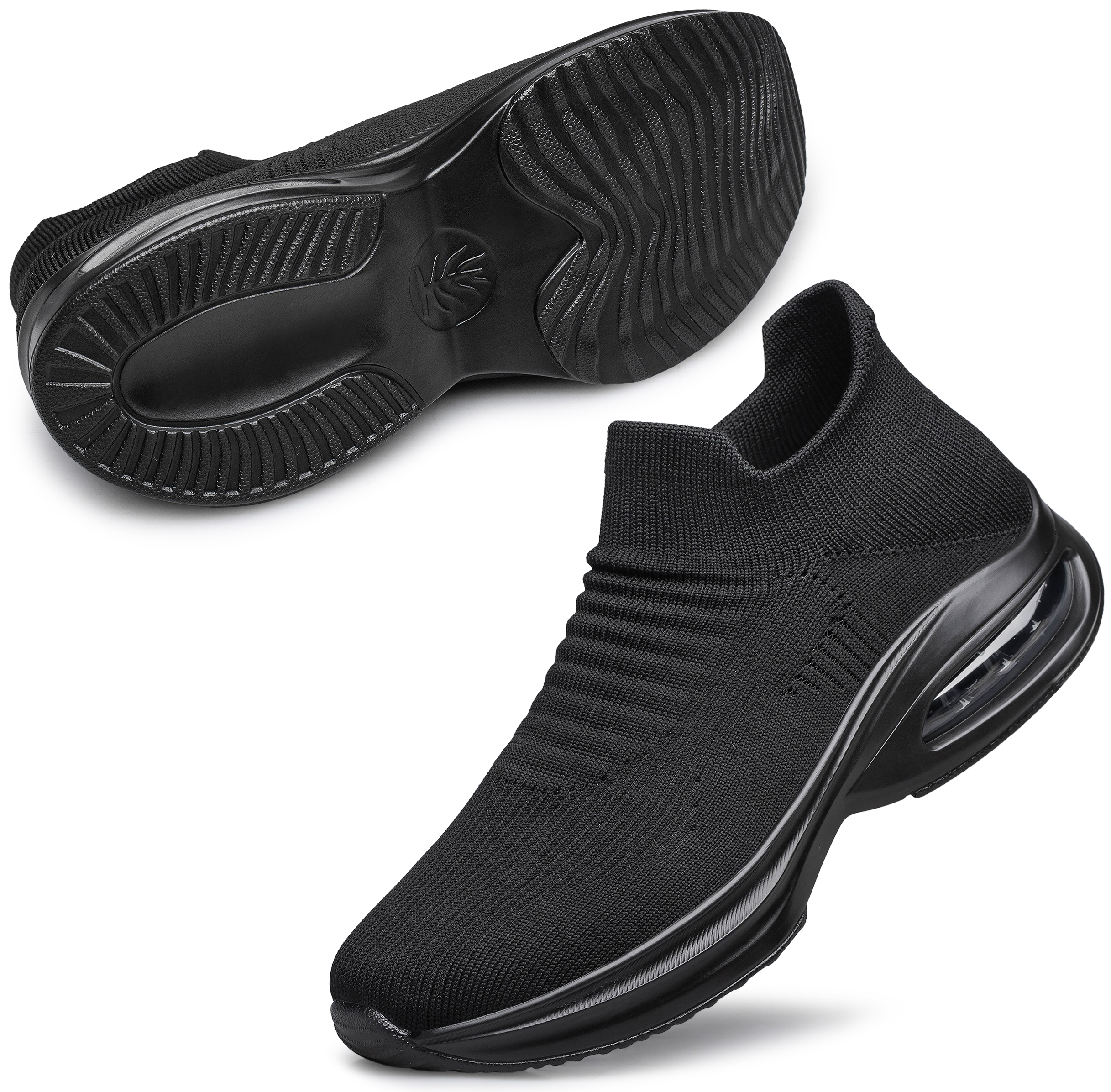 BNRSHOE Womens Sock Walking Shoes Slip On Lightweight Comfort Casual Running Sneakers Black