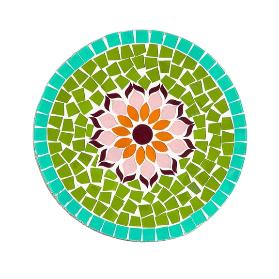 Mosaic Spring Garden Stone, Pink Flower